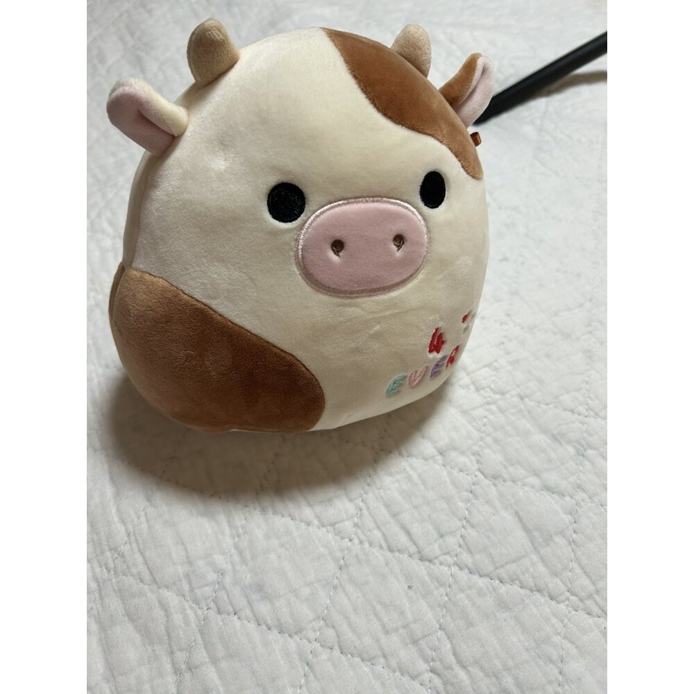 Squishmallow Ronnie The Cow Plush Toy Kellytoy 7" 4EVER Stuffed Animal Toy